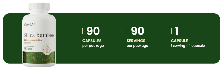 Silica Bamboo VEGE – 90 vegan capsules | 75% natuurlijke silica | OstroVit