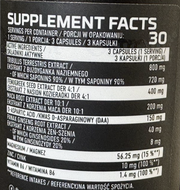 Testo Booster – 90 capsules, vegan | OstroVit