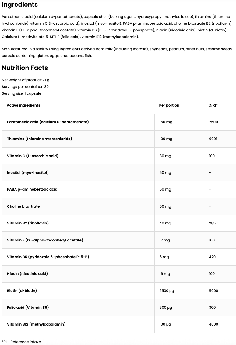 Methyl B‑Complex – 30 vegan capsules, Bioactieve B‑vitaminen + C & E | OstroVit Pharma