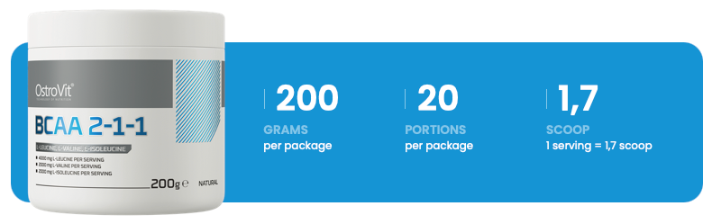 BCAA 2:1:1 Poeder 200 g Naturel – Zonder toevoegingen | OstroVit