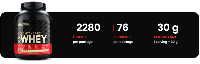 Optimum Whey Gold Standard Vanilla Ice Cream 2,28 kg - 80 Porties