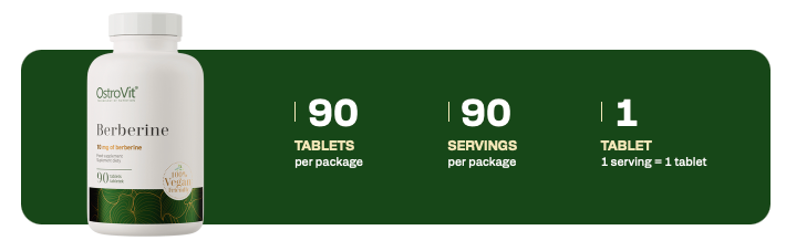 Berberine VEGE 90 Tabletten – 500 mg Berberisextract, 2% Berberine, 3 Maanden | OstroVit