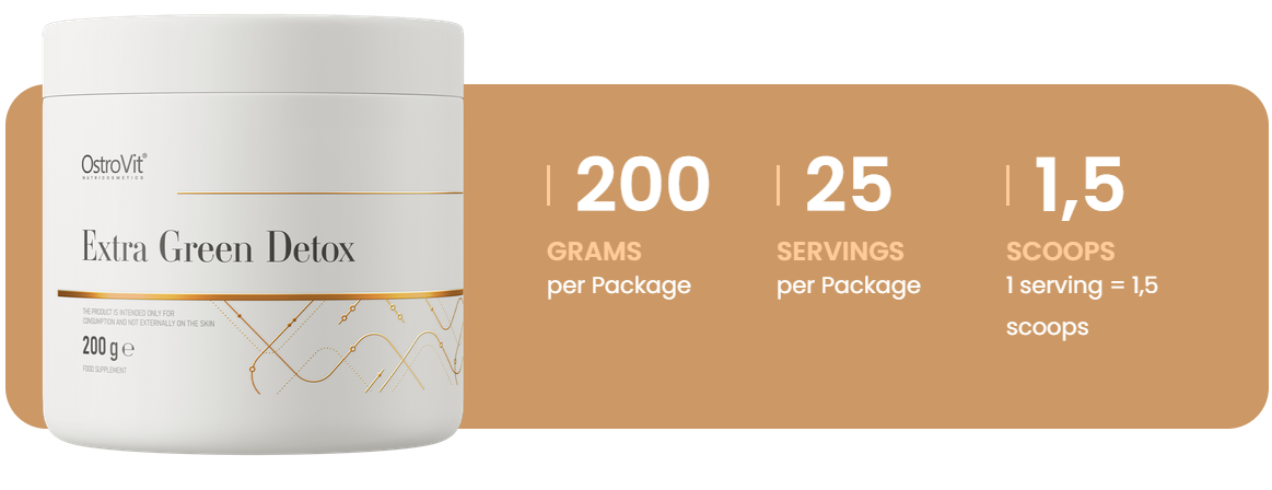 Extra Green Detox – 200 g, Groene blend, rijk aan vezels | OstroVit