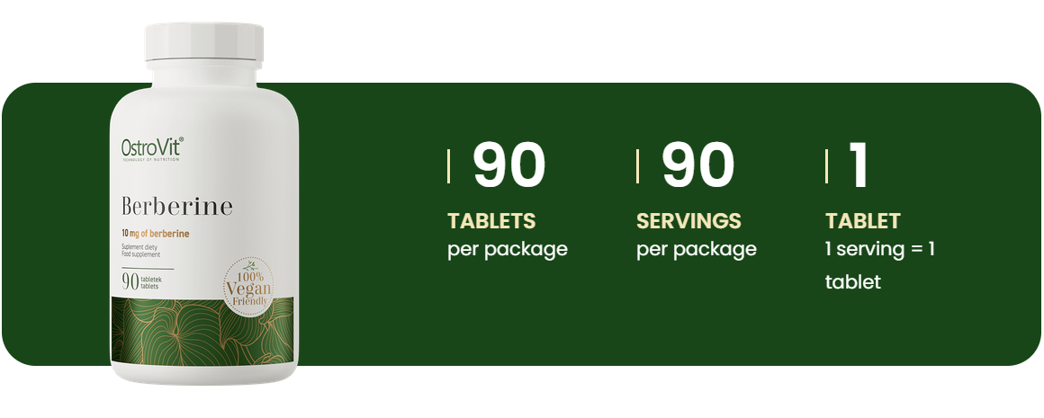 Berberine VEGE – 90 tabletten, vegan | 500 mg berberis‑extract | OstroVit