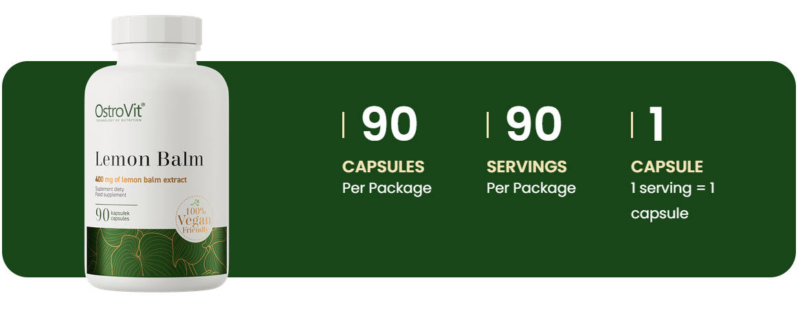 Lemon Balm VEGE – 90 vegan capsules, 400 mg | OstroVit