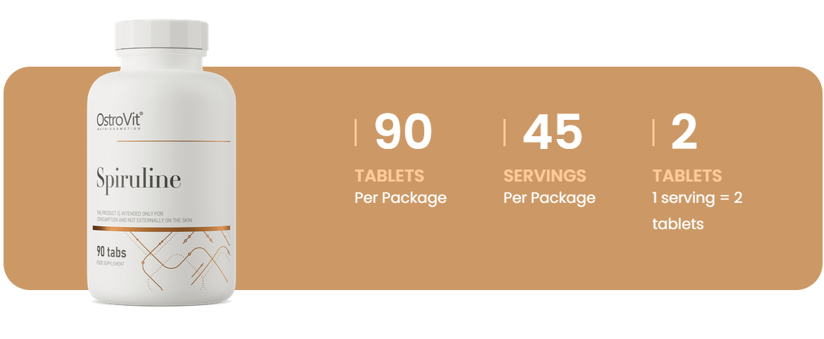 Spirulina – 90 vegan tabletten, 1000 mg per portie | OstroVit