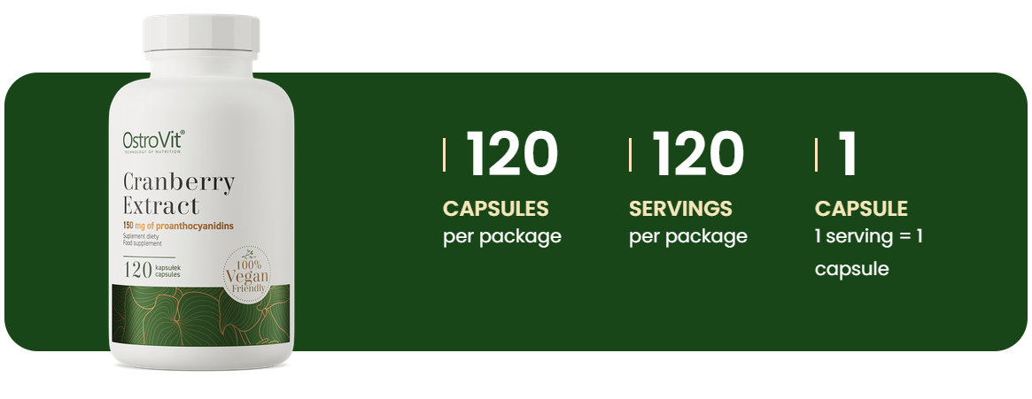 Cranberry Extract VEGE – 120 vegan capsules, 50% PAC’s | OstroVit