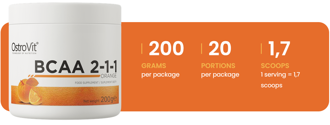 BCAA 2-1-1 | 200 g | Sinaasappel | OstroVit