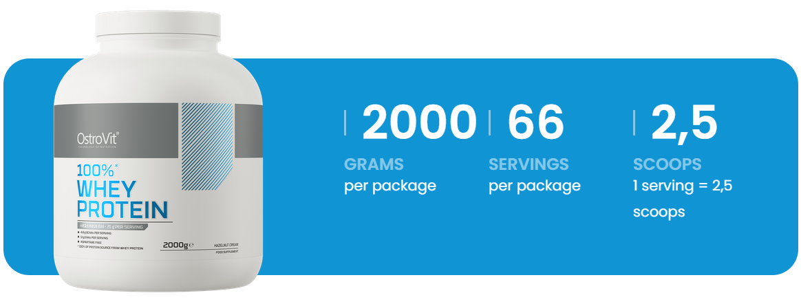 100% Whey Proteïne | 2000 g | Hazelnootcrème 🌰 | OstroVit