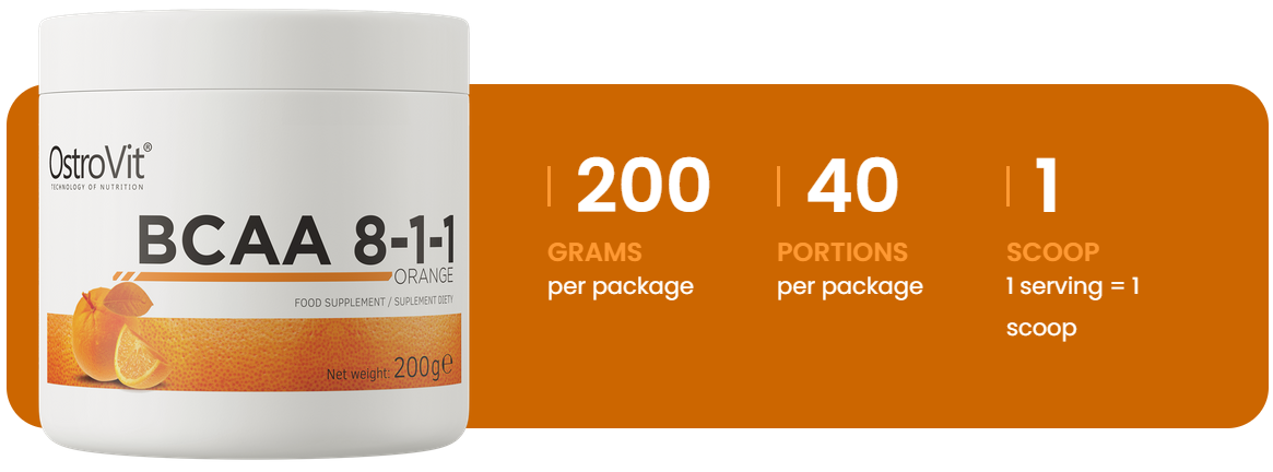 BCAA 8-1-1 | 200 g | Sinaasappel | OstroVit