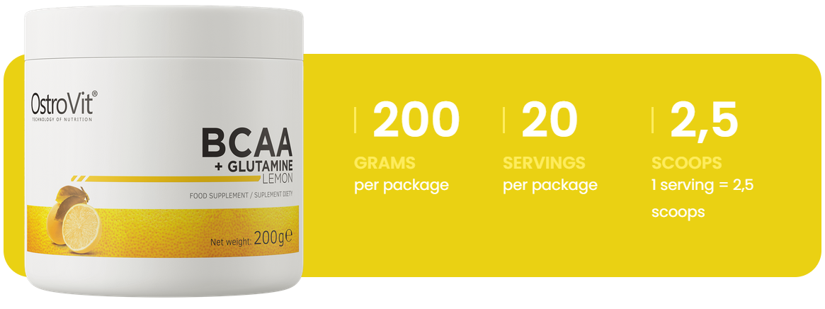 BCAA + Glutamine | 200 g | Citroen | OstroVit
