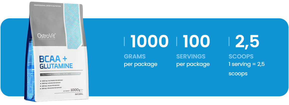 BCAA + Glutamine | 1000 g | Supreme Pure Natural | OstroVit