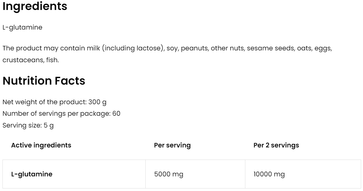 Glutamine | 300 g | Supreme Pure Natural | OstroVit