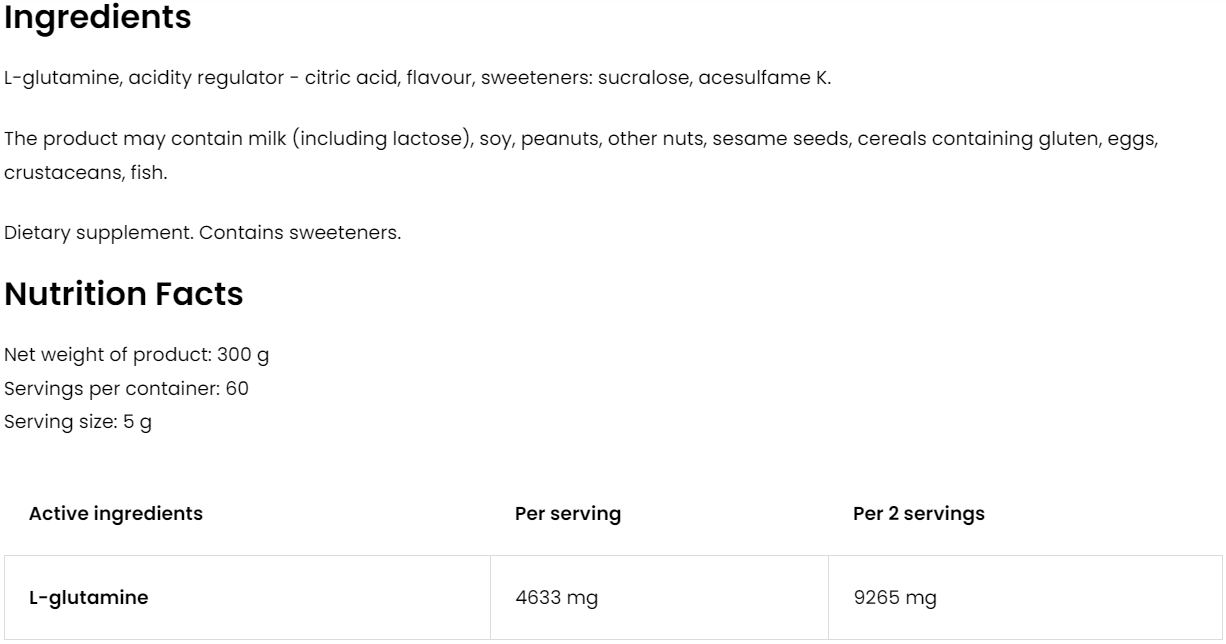 Glutamine | 300 g | Sinaasappel | OstroVit