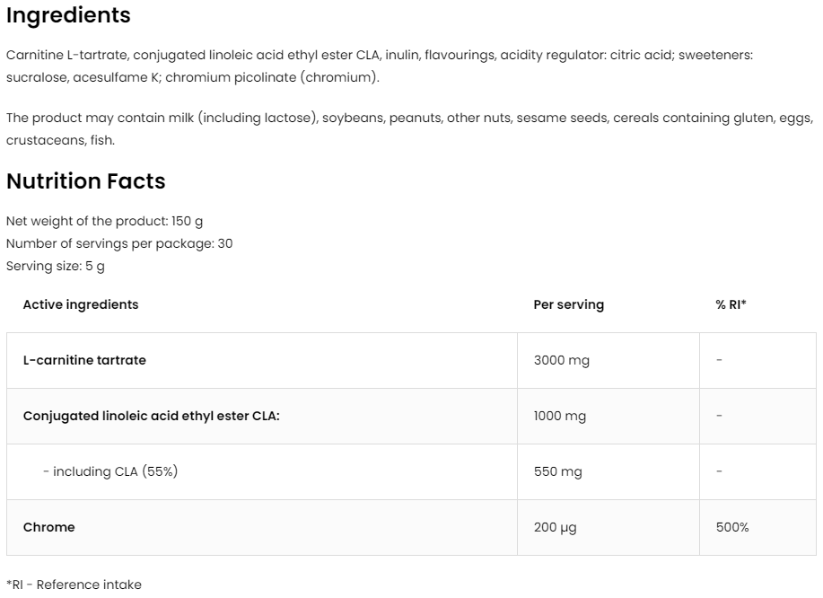 CLA | Carnitine | Chromium | 150 g | Complex | Kiwi | 3C | OstroVit