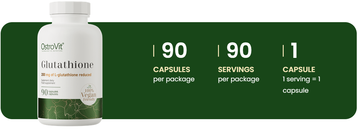 Glutathione VEGE – 90 capsules, 200 mg L‑glutathion | OstroVit