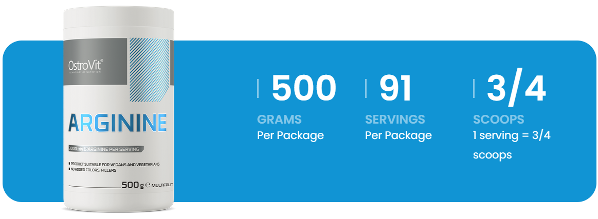 Arginine | 500 g | Multivitaminen Smaak | OstroVit