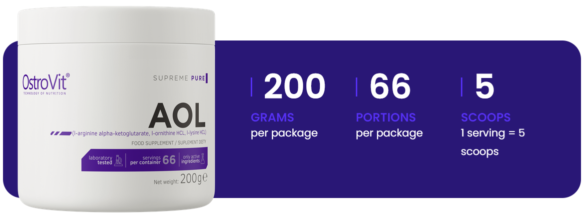 AOL | AAKG, L-Ornithine & L-Lysine | 200g | 66 Porties | Naturel | Ostrovit