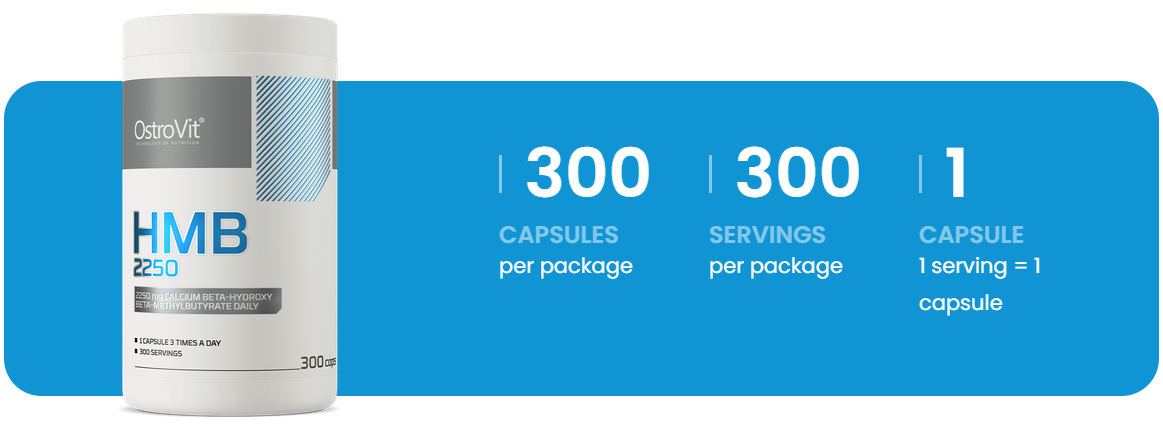 HMB 2250 mg – 300 capsules, 750 mg per capsule | OstroVit