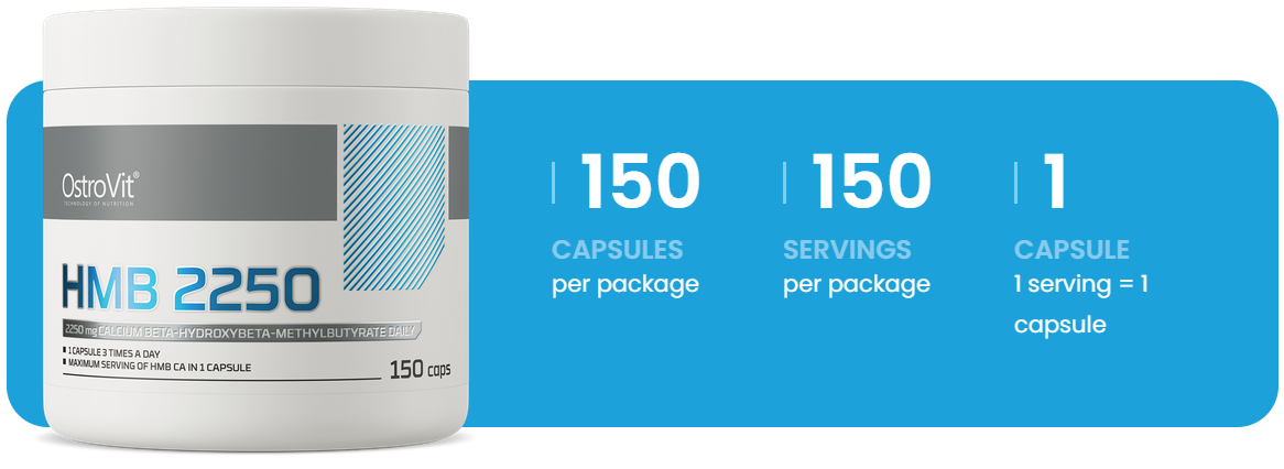 HMB 2250 mg – 150 capsules, 750 mg HMB‑Ca per capsule | OstroVit