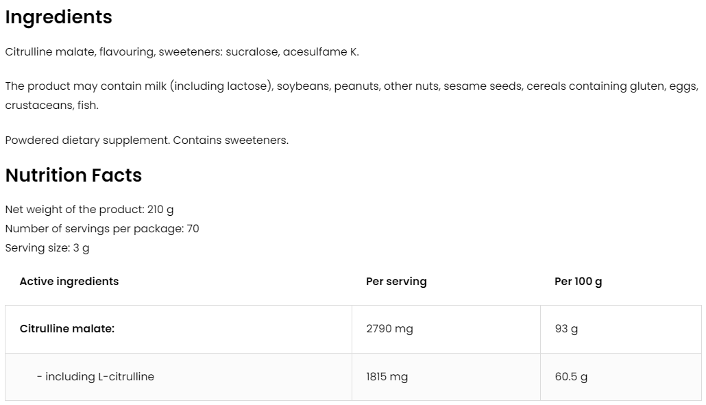 Citrulline | 210 g | Sinaasappel | OstroVit