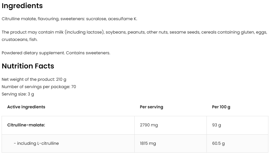 Citrulline | 210 g | Kauwgom | OstroVit