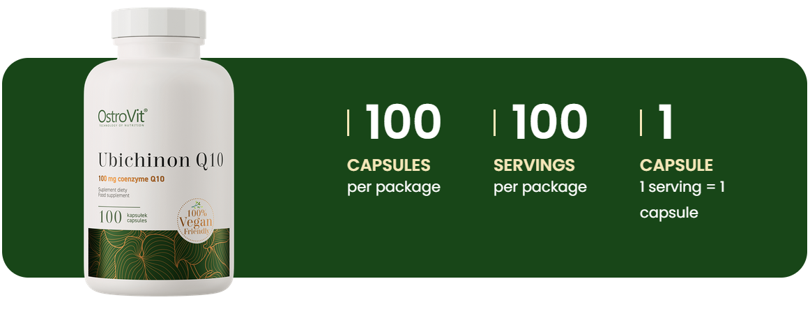 Ubichinon Q10 VEGE – 100 mg, 100 vegan capsules | OstroVit