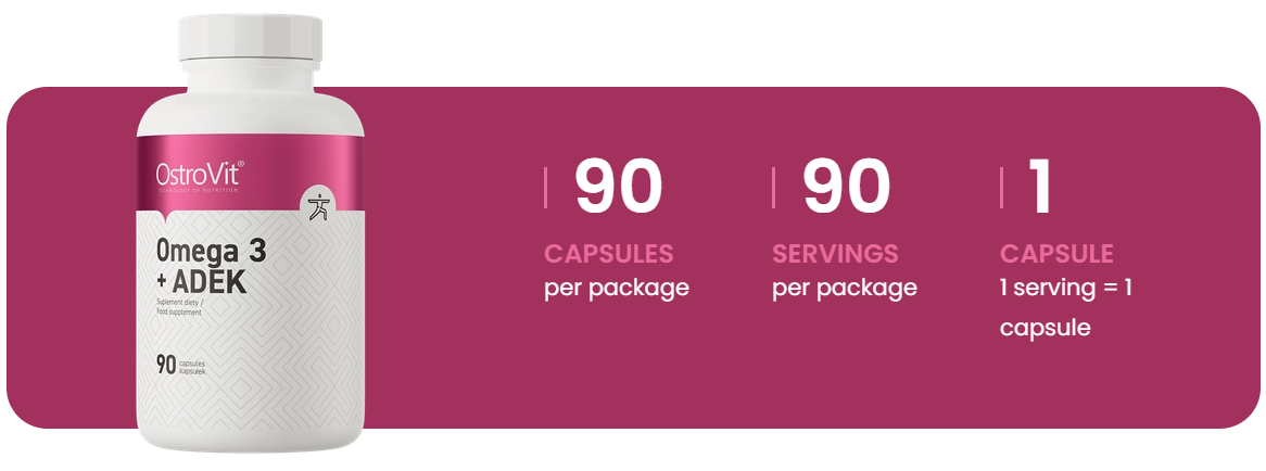 Omega 3 | ADEK | Vitaminen A,D,E,K | Visolie | 90 Softgels | OstroVit