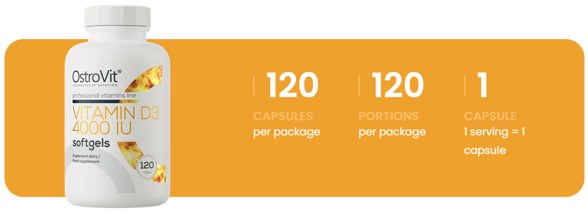 Vitamine D3 4000 IE – 120 softgels | OstroVit