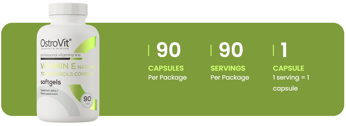 Vitamine E Natuurlijk Tocoferolen Complex – 90 softgels | OstroVit