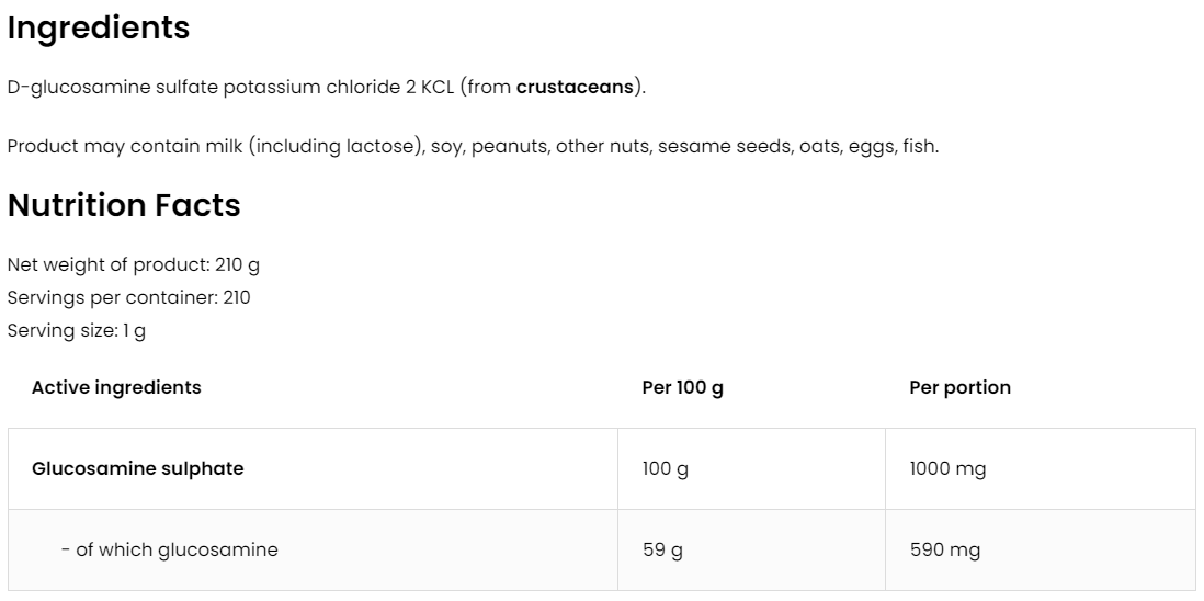 Glucosamine | 210 g | Supreme Pure Natural | OstroVit
