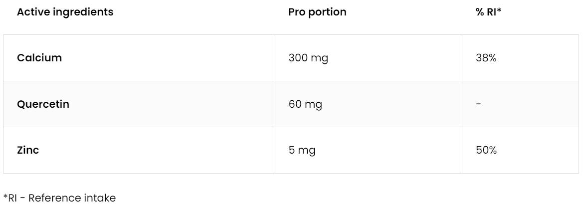 Bruistabletten Complex | Calcium + Quercetin + Zink | 20 Stuks | Sinaasappelsmaak 🍊 | OstroVit