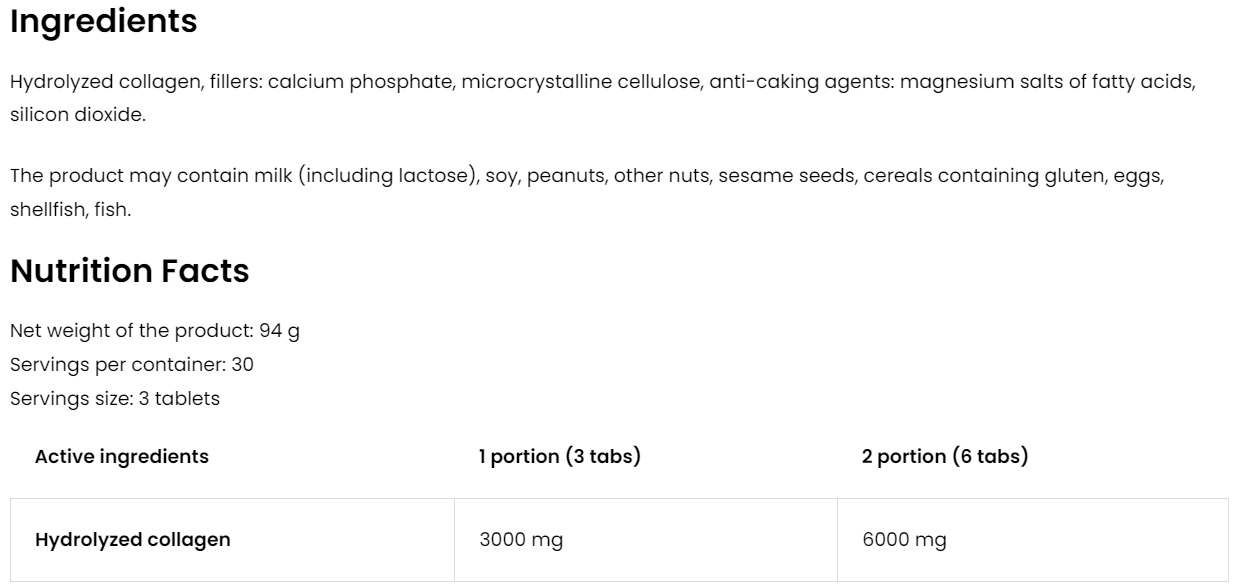Collagen – 90 tabletten, 3000 mg rundercollageen per portie | OstroVit