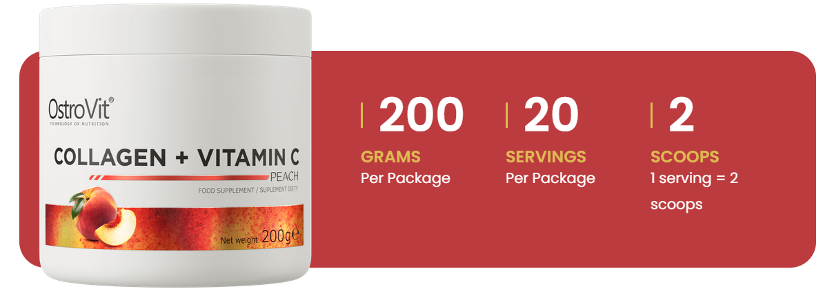 Collageen | Vitamine C | 200 g | Perzik | OstroVit