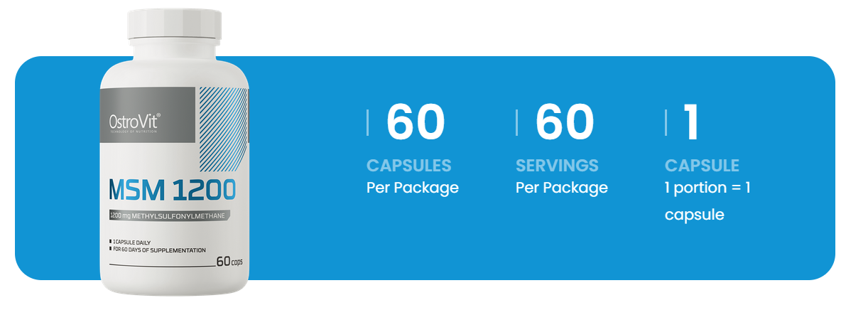 MSM 1200 mg – 60 capsules, Methylsulfonylmethaan | OstroVit