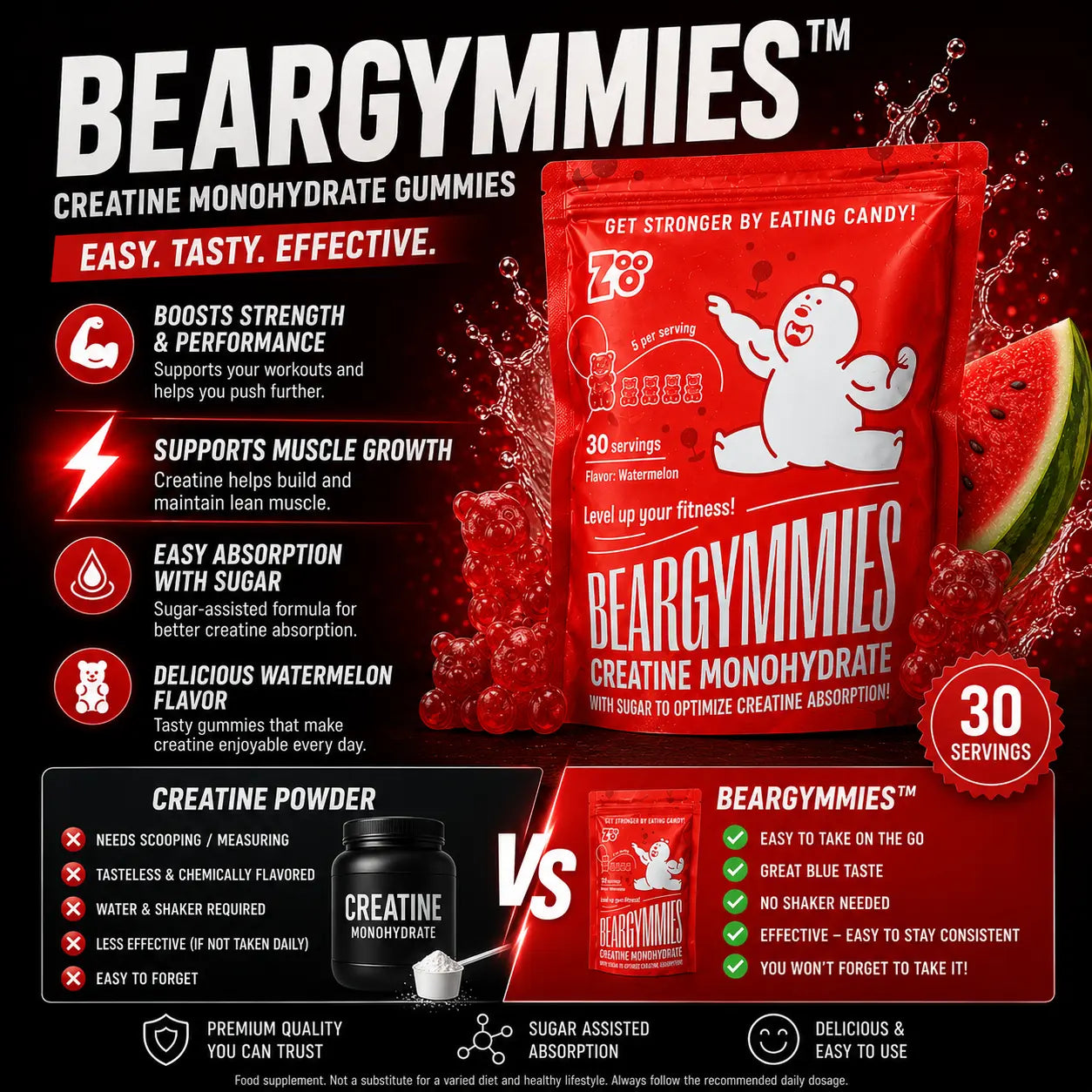 Creatine Gummies 150 stuks Watermeloen