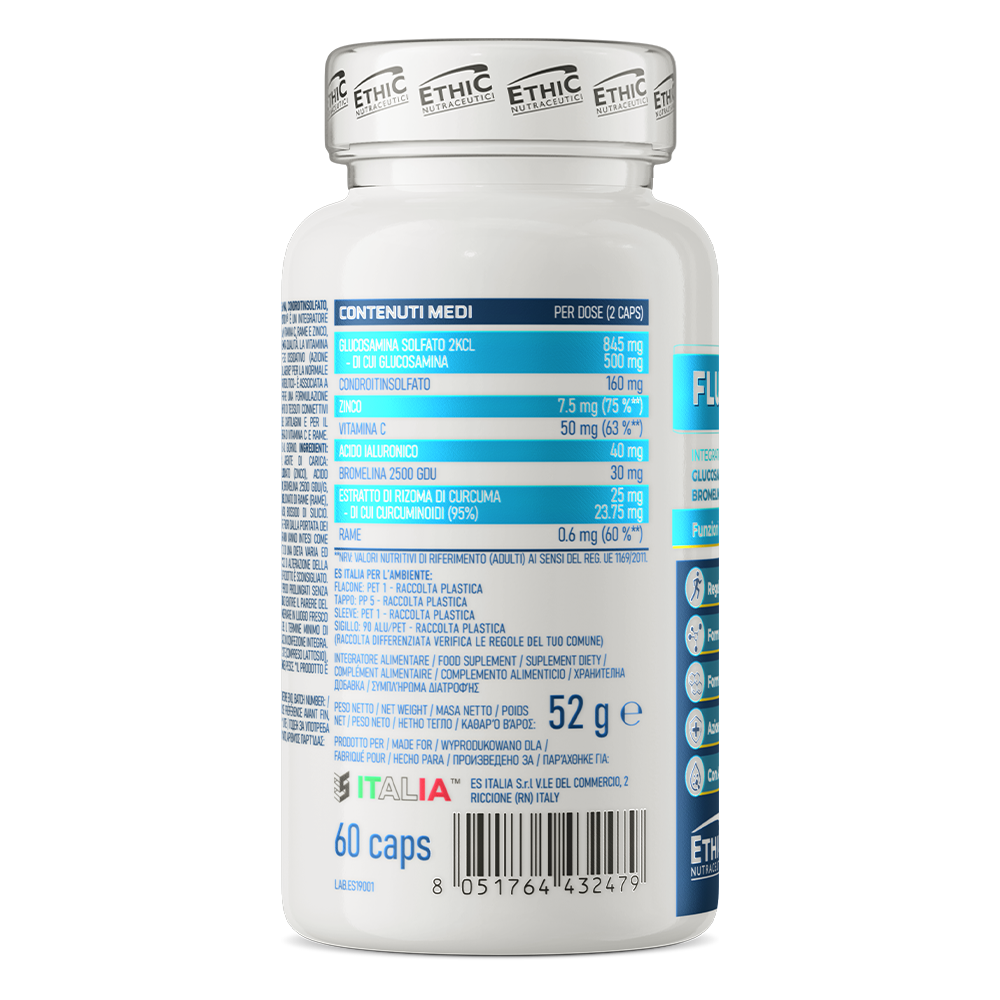 Fluid Motion – glucosamine + chondroïtine + hyaluronzuur, 60 capsules