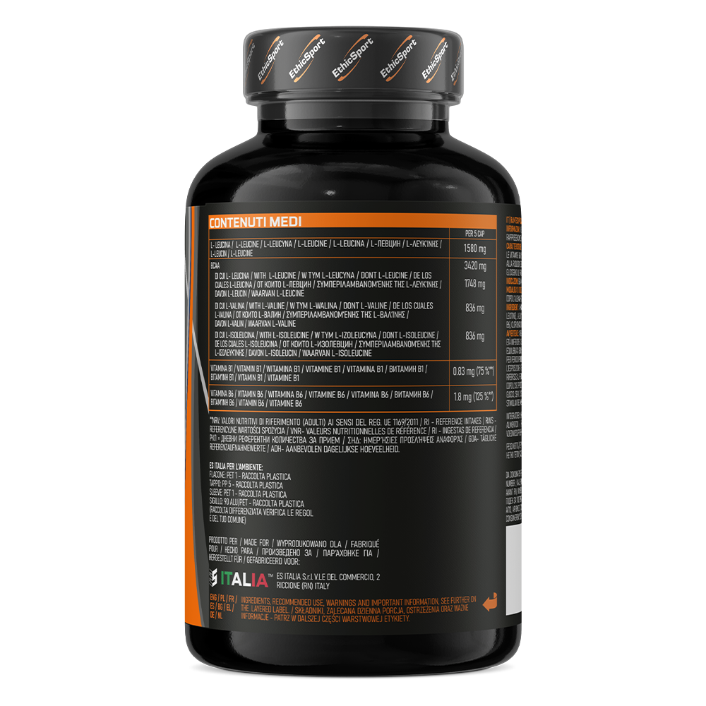 Ramtech BCAA 4:1:1 120 Capsules, 5 g BCAA + Vitamine B1 & B6 - Gluten Vrij