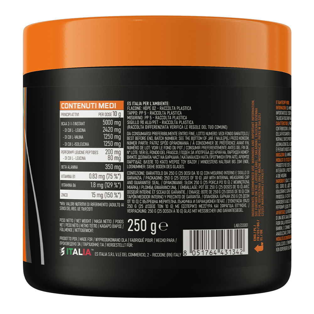 Ramtech Hydro – BCAA poeder sinaasappel‑citroen, 250 g