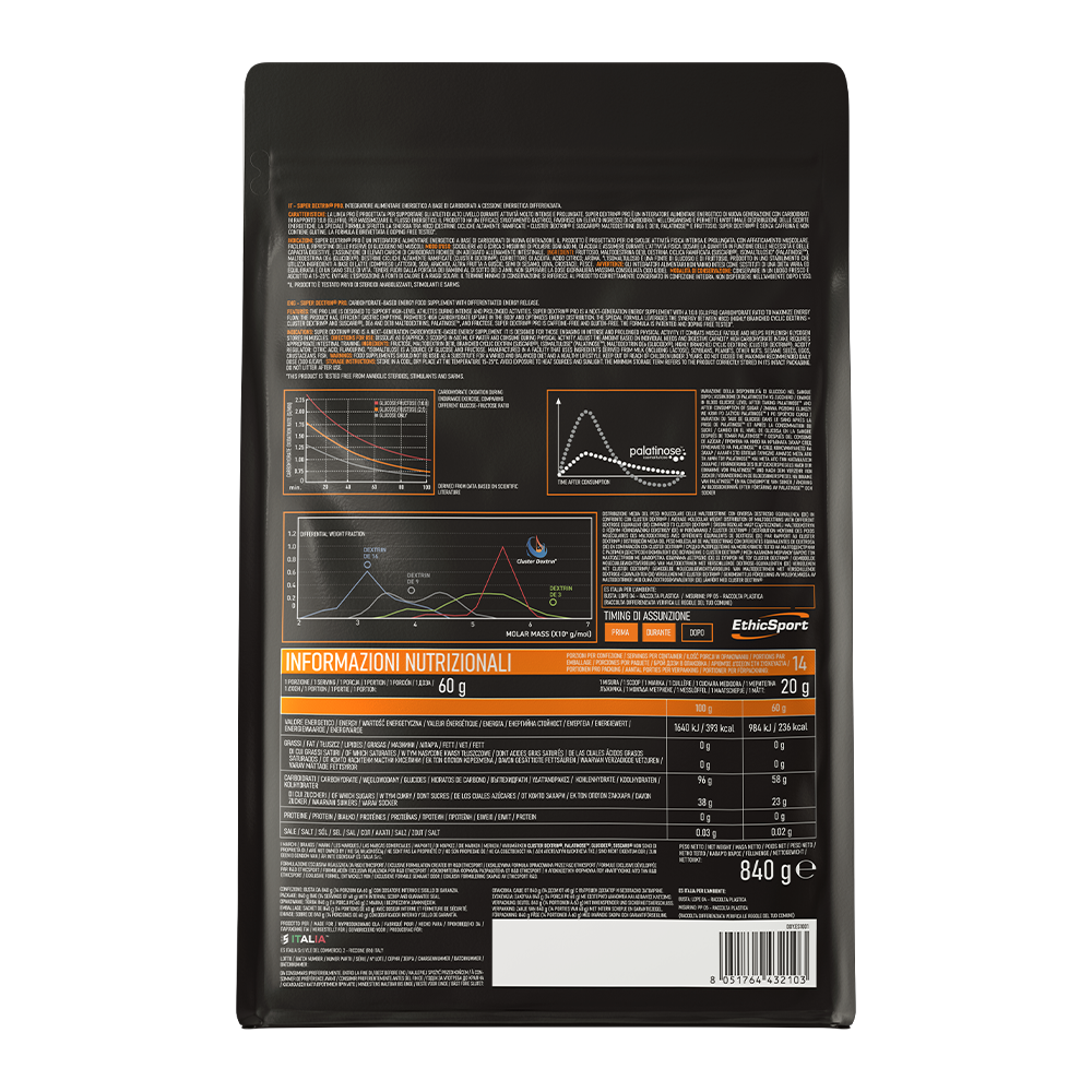 Super Dextrin Pro 840 g – koolhydraatmix poeder, Doping Free Tested, Gluten en cafeïnevrij