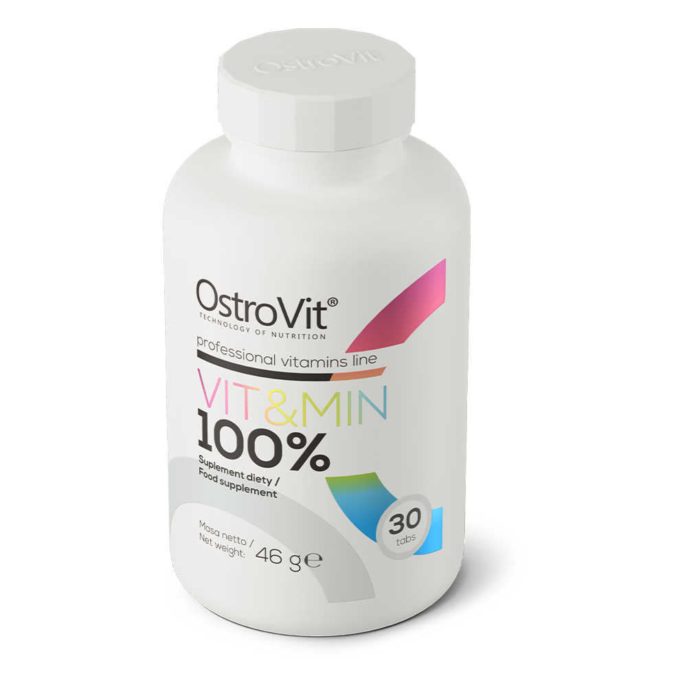 100% VIT&MIN – 30 tabletten, 20 vitamines & mineralen | OstroVit