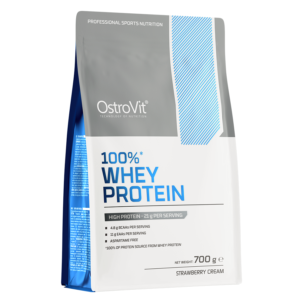100% Whey Proteïne | 700 g | Romige Aardbeiensmaak 🍓🍦 | OstroVit