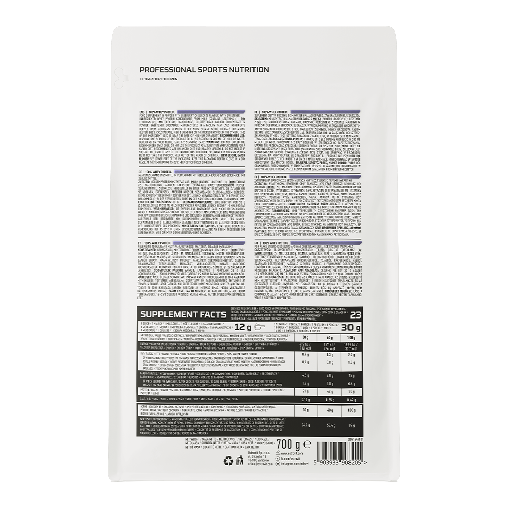100% valleprotein | 700 g | Blåbærcheesecake 🫐🍰 | OstroVit