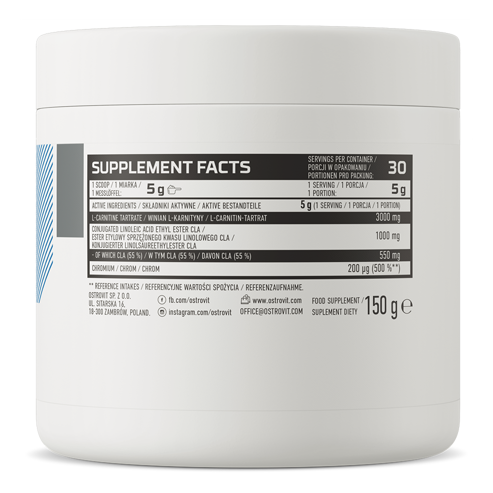 3C CLA Carnitine Chromium 150 g Kiwi – L-Carnitine + CLA + Chroom | OstroVit