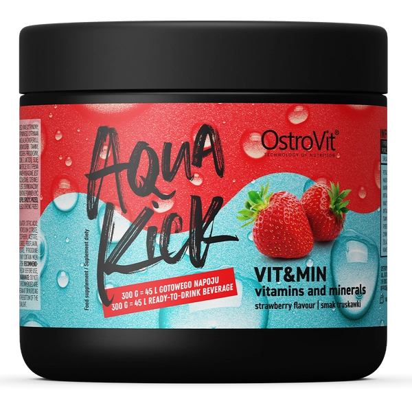 Aqua Kick VIT&MIN – 300 g, Vitaminen & mineralen, Aardbei | OstroVit