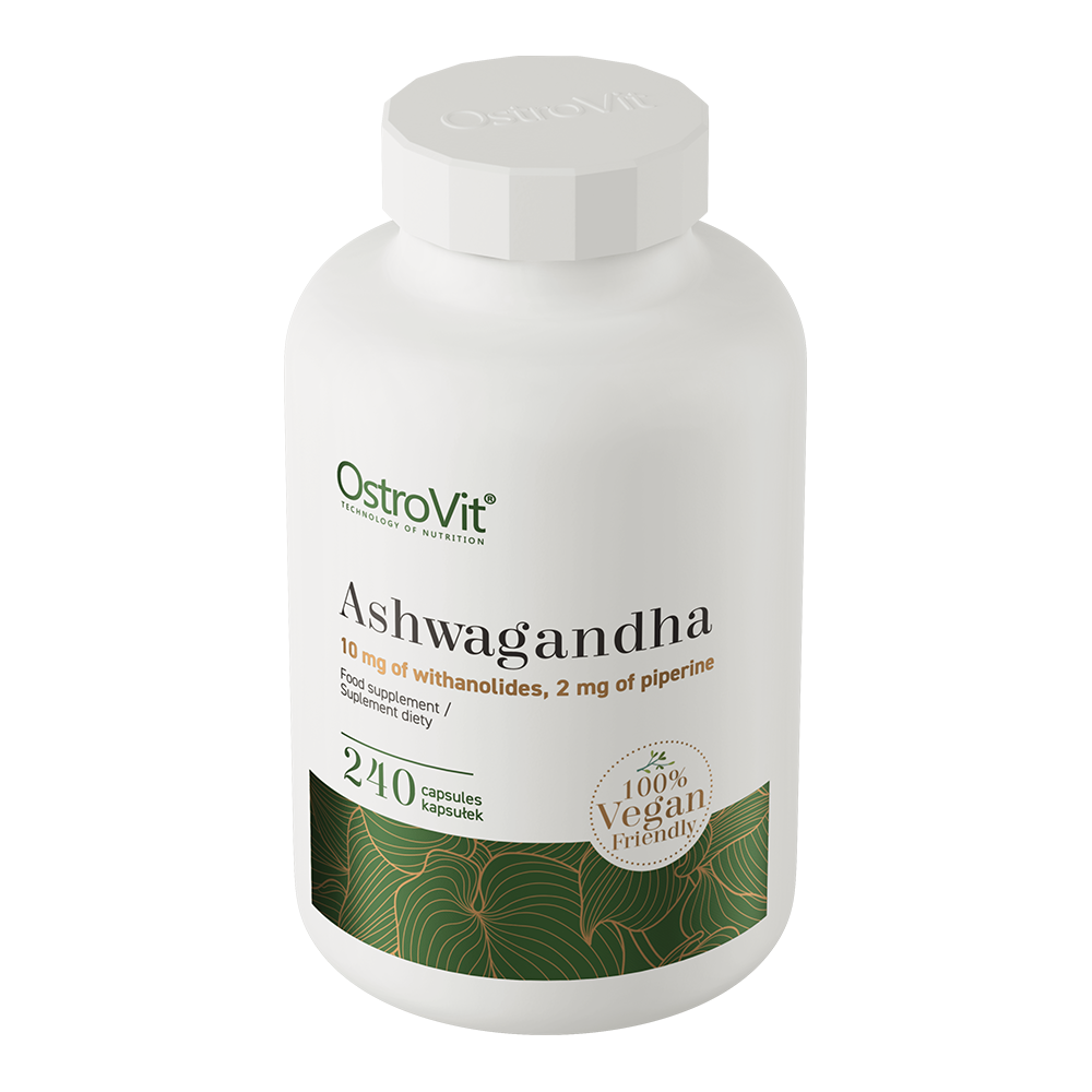 Ashwagandha VEGE – 240 vegan capsules, gestandaardiseerd extract + piperine | OstroVit