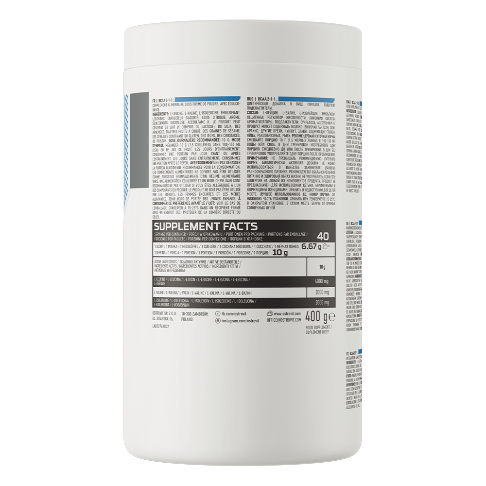 BCAA 2-1-1 | 400 g | Sinaasappel | OstroVit