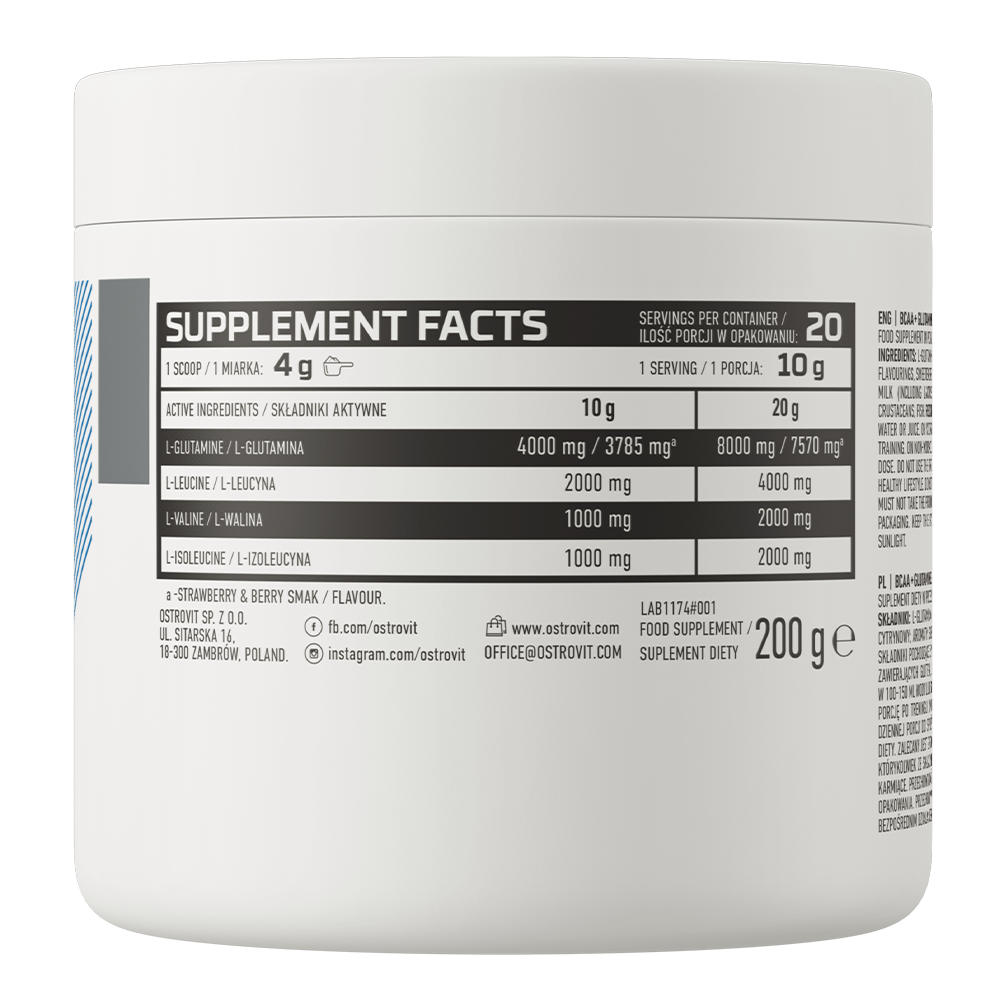 BCAA + Glutamine | 200 g | Supreme Pure Natural | OstroVit