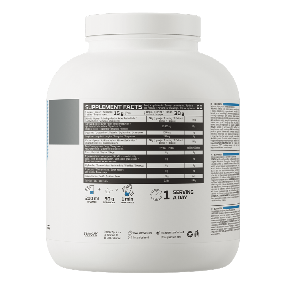 Rundvlees Eiwit | 1800 g | Vanille 🤍 | OstroVit