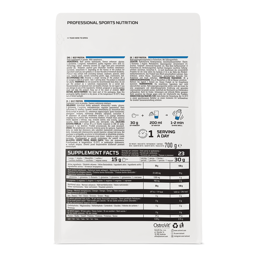 Rundvlees Eiwit | 700 g | Vanille 🤍 | OstroVit
